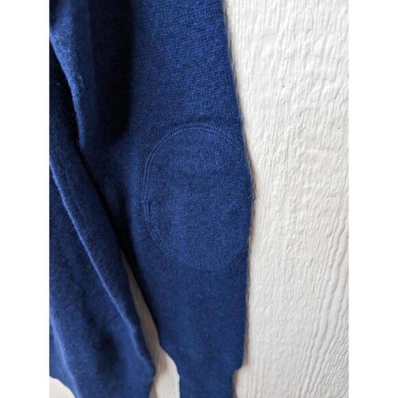 Only Mine 2-Ply 100% Cashmere Royal Blue Sweater Elbow Patches Size Medium - Picture 5 of 5